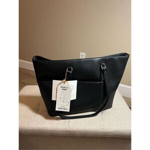 NWT SevenDays vegan black tote bag